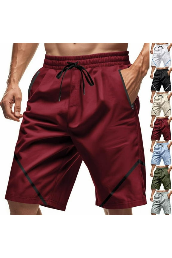 Casual Pant for Men,Short Pants for Men,Men's Solid Color Twill Work Pants with Reinforced Stitching and Pockets Carpenter Shorts