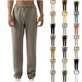 thumbnail image 1 of Bixock Casual Pants for Men,Jogger Pants for Men Solid Color Elastic Waist Drawstring Pockets Sweat Pants Long Pants Soft Breathable Sports Pants, 1 of 5
