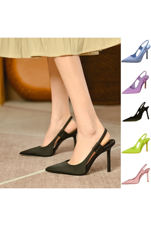 Casual Sandals for Women,Womens High Heels Closed Pointed Toe Ankle Strap Pumps Vintage D'Orsay Dress Party Shoes