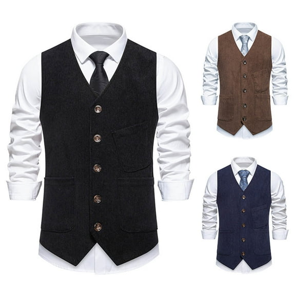 Bixock Casual Tops for Men,Fleece Suit Vests for Men,Tops for Men with Pocket Medieval Floral Vintage Breasted Suit Vest Sleeveless V Neck Casual Tops