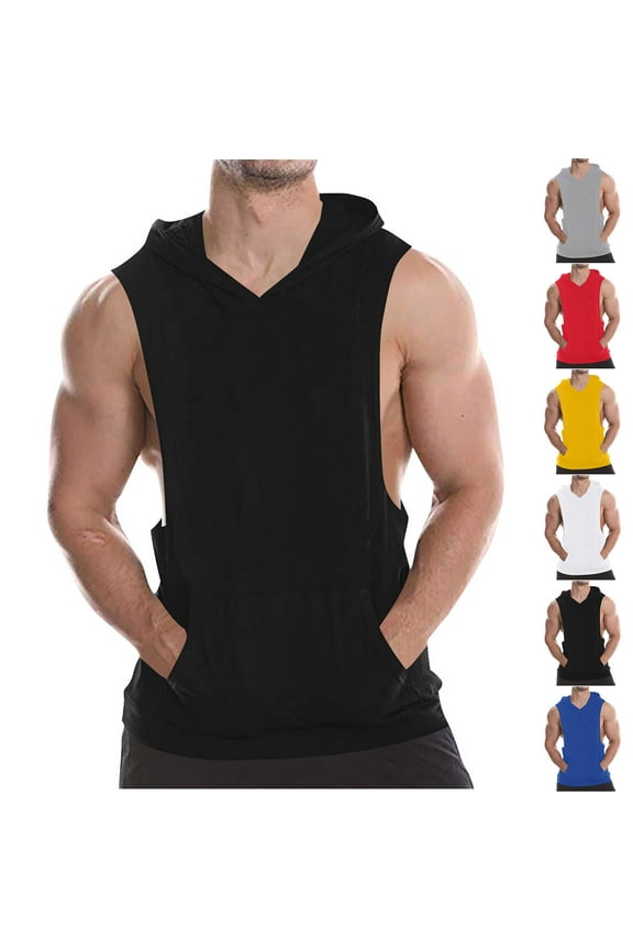 Casual Tops for Men,Fleece Tank Tops for Men,Tops for Men Peach Skin Vest Athletic Pullover Crew Neck Tank Top Workout Gym Training ness Muscle Tops