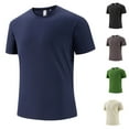 thumbnail image 1 of Bixock Casual Tops for Men,Ice SilkShort Sleeve Shirts for Men,Shirts for Men Summer Short Sleeve Collar Ice Silk Breathable Seamless Loose Athletic Tops, 1 of 5