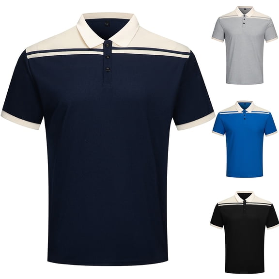 Bixock Casual Tops for Men,Short Sleeve Shirts for Men,Shirts for Men Summer Short Sleeve Collar Button Casual Business Daily Comfortable Wear Tops