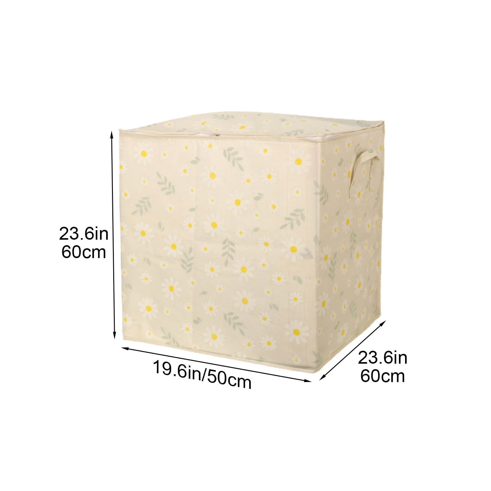TULIMET Parrot & Palm Leaves Storage Bin - Foldable Fabric Box With Zipper Lid & Handles