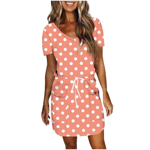 Bixock Dresses for Women,Women Oversize Mini Dress,Women's Fashion Casual High Waist Short Sleeve V-Neck Dress for Everyday Style or Office Wear Dress