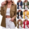 thumbnail image 1 of Bixock Fall Jacket for Women Button Down Jacket Windproof Coat Long Sleeve Tops With Pockets Warm Comfortable Daily Wear Women Clothes, 1 of 7
