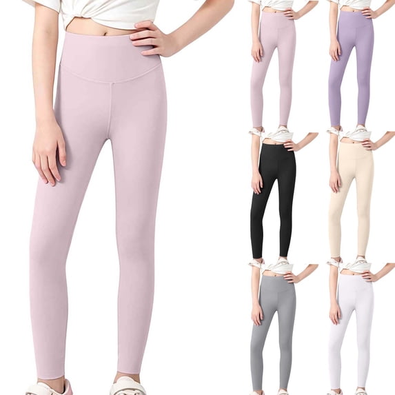 Bixock Fall Leggings for Girls High Waist Yoga Pants Soild Color Slim Casual Pant Soft Comfortable Workout Running Daily Wear Girls Clothings Size 9-10Years
