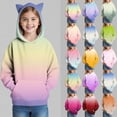 thumbnail image 1 of Bixock Fall Toddler Girls Hooded Sweatshirts Crewneck Pullover Tops Gradient Long Sleeve Loose Casual Sweatshirt Soft Comfortable Outdoor Wear Girls Clothings 5-15 Years, 1 of 6