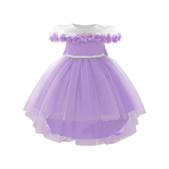 Bixock Fall and Winter Clothes,Toddler Girls Dresses,One Year Old Baby Skirt Baby Short Sleeved Sleeve Mesh Three-dimensional Flower Swallowtail Skirt Princess Skirt Bow Dress
