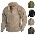 thumbnail image 1 of Bixock Casual Top for Mens,Half Zip Top for Men,Men Casual Tops Solid Color Long Sleeve Stand Collar Full Zip Front Pocket Pullover Tops, 1 of 5