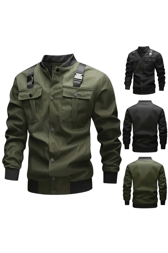 Fall/Winter Men Casual Jacket,Men Stand Collar Jackets,Men Warm Outwear Jackets Solid Color Long Sleeve Zippered Pockets Running Sport Jacket
