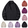 thumbnail image 1 of Bixock Fall/Winter Outerwear for Men Fleece Jackets Stand Collar Zip Front Long Sleeve Thick Thermal Outerwear With Side Patch Pockets Fall Winter Daily Layer Top Men Clothings, 1 of 5