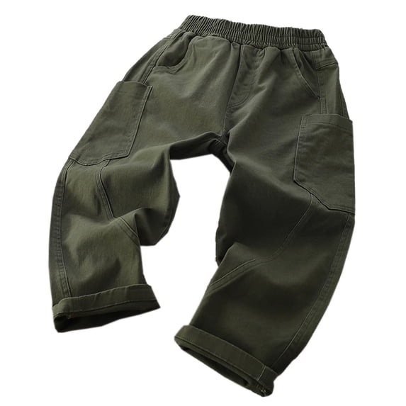 Bixock Fall/Winter Toddler Boys Sweatpants,Boys Workout Pants,Kids Cargo Pants Bottoms Elastic Waist Multi Pockets Daily Casual Outer Pants for Kids Clothes