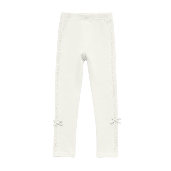 Bixock Fall/Winter Toddler Girls Sweatpants,Girls Workout Pants,Kids Leggings Bottoms Elastic Waist Lace Bow Daily Outer Casual Pants for Kids 2-10Years