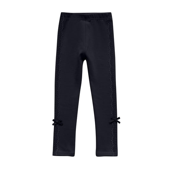 Bixock Fall/Winter Toddler Girls Sweatpants,Girls Workout Pants,Kids Leggings Bottoms Elastic Waist Lace Bow Daily Outer Casual Pants for Kids 2-10Years