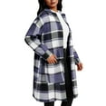 thumbnail image 1 of Bixock Fall/Winter Women Faux Wool Coats,Women Trench Coats Jackets,Women’s Outerwear Jackets Plaid Print Long Sleeve Lapel Collar Button Down Jacket with Pockets Casual Outerwear Jackets, 1 of 5