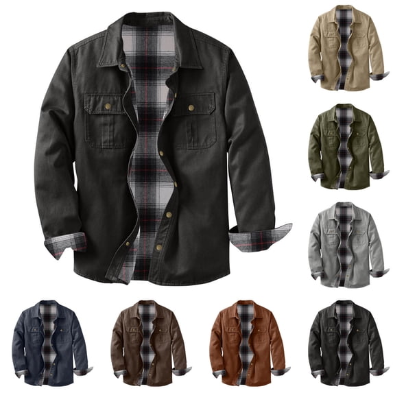 Bixock Flight Jackets for Men Light Weight Jacket Lapel Collar Zip Front Long Sleeve Work Outerwear With Multi Flap Cargo Pockets Light Daily Casual Layer Top Men Clothings