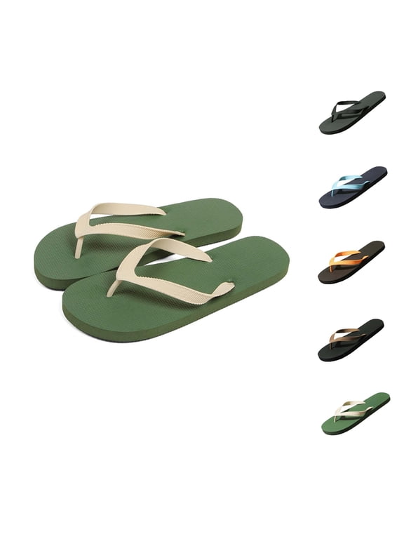 Flip Flops for Men,Slippers for Men Solid Color Open Toe Flip Flops Flat Soft Sole Casual Indoor Outdoor Summer Beach Shoes