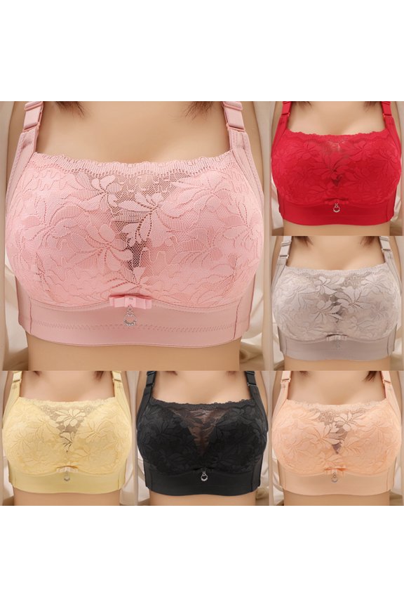 Front Closure Bras for Women Wirefree No Underwire Seamless Tank Top Push Up Bras Thin Light Summer Daily Comfortable Moms Bras