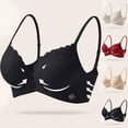 thumbnail image 1 of Bixock Front Closure Bras for Women Wireless Push Up Bra Lace Spliced Backless Bra No Underwire Adjustable Rim Breathable All Round Lingerie Wear, 1 of 7