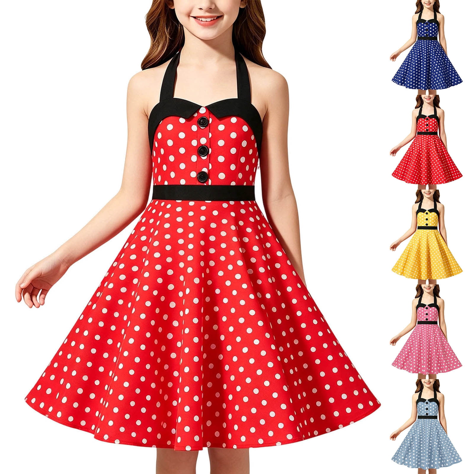 Bixock Girls Sleeveless Dress Casual Tank Dress Strap Dress Print Tone ...