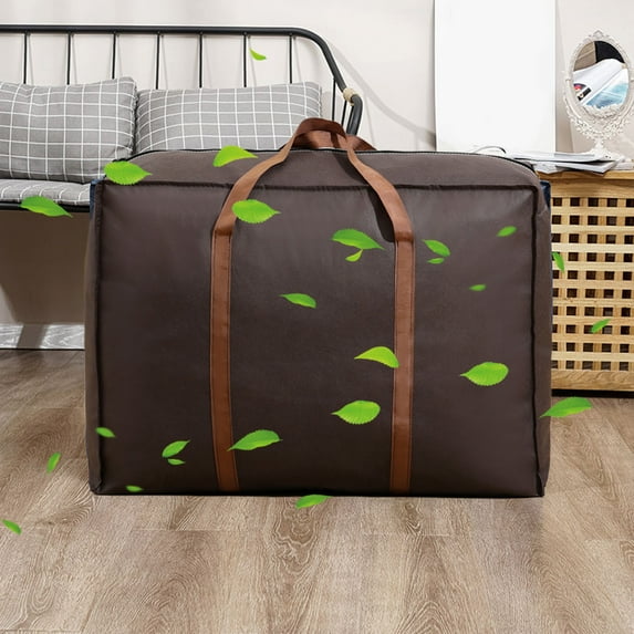 Bixock Home Storage Bins, Big Capacity Folding Luggage Bag Travel Clothes Storage Bags Zipper Non-Woven Suitcase Foldable Moving House Duffle Bag Handbag