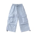 thumbnail image 1 of Bixock Kids Fall Cargo Pants,Kids Casual Long Pants,3-14year Children's Casual Versatile Solid Color Loose Lace Pocket Work Pants Long Pants, 1 of 5