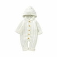 thumbnail image 1 of Bixock Kids Fall Winter Clothes,Toddler Boys and Girls Rompers,Baby Knit Solid Male Female Babies Hooded Jumpsuit, 1 of 2