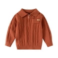 thumbnail image 1 of Bixock Kids Fall Winter Warm Clothes,Toddler Boys and Girls Sweaters,Children's Solid Color Lapel Long Sleeved Sweater Base Shirt Casual and Comfortable Knitted Top, 1 of 5