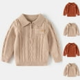 thumbnail image 1 of Bixock Kids Fall Winter Warm Clothes,Toddler Boys and Girls Sweaters,Children's Solid Color Lapel Long Sleeved Sweater Base Shirt Casual and Comfortable Knitted Top, 1 of 5