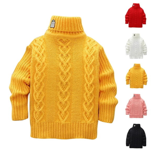 Bixock Kids Fall Winter Warm Clothes,Toddler Boys and Girls Sweaters,Foreign Trade Fall Solid Color High Neck Boys and Knit