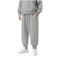 thumbnail image 1 of Bixock Fall/Winter Toddler Girls Thermal Pants,Girls Warm Sweatpants,Kids Sweatpants Lined Bottoms Elastic Waist Side Pockets Cuffed Hem Warm Daily Outer Pants for Kids 2-13Years, 1 of 5
