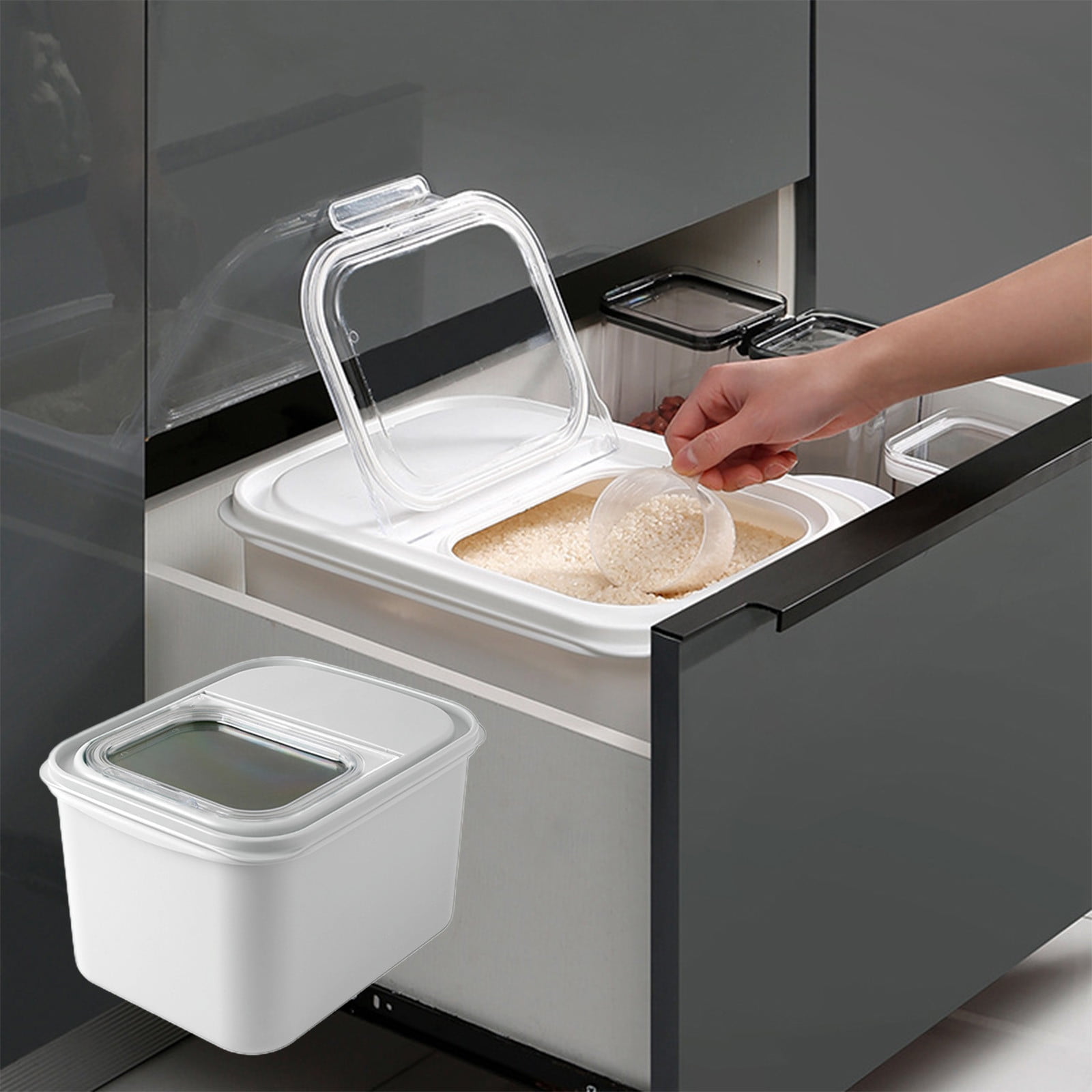 Bixock Kitchen Storage Organizers, Rice Bucket Flour Storage Jar Damp