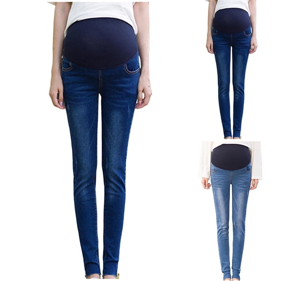 Bixock Maternity Jeans High Waist Over The Belly Stretchy Maternity Leggings Breathable Pregnancy Pants Soft Active Casual Maternity Clothings