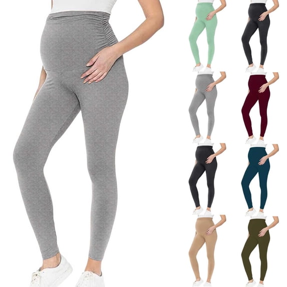 Bixock Maternity Leggings Elastic Waist Over The Belly Yoga Pant Workout Pregnancy Pants Activewear Maternity Clothes