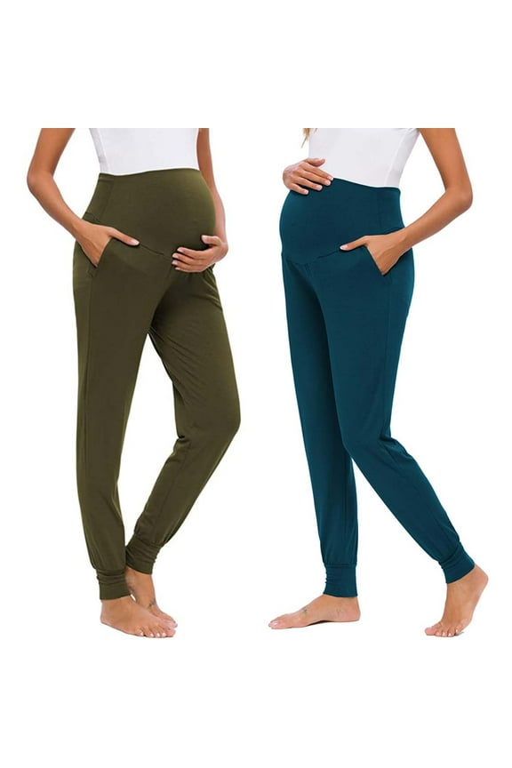 Maternity Pants,Womens Over The Belly Pants, Women's Solid Color Casual Pants Stretchy Comfortable Pants