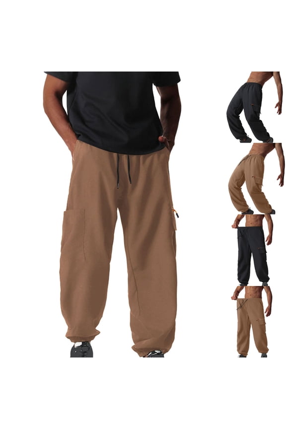 Men Cargo Work Sweatpant,Wide Led Pants,Men Pants Solid Color Work Cargo Jogger Ankle Multi Pocket Sport Long Pants