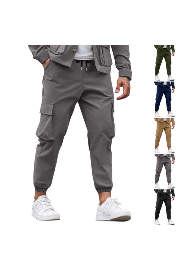 Men Cargo Work Sweatpant,Wide Led Pants,Men's Pants Casual Loose Straight Solid Color Corduroy Drawstring Elastic Waist Pocket Warm Long Pants
