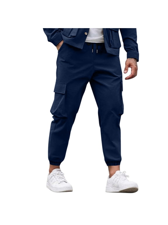 Men Cargo Work Sweatpant,Wide Led Pants,Men's Pants Casual Loose Straight Solid Color Corduroy Drawstring Elastic Waist Pocket Warm Long Pants