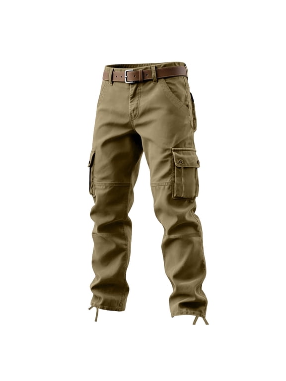 Men Cargo Work Sweatpant,Wide Led Pants,Men's Pants Casual Straight Leg Solid Color Heavy Fleece Lined Drawstring Elastic Waist Winter Warmth Long Pants