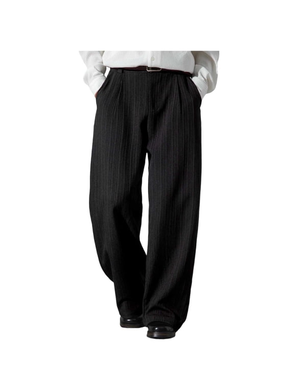 Men Cargo Work Sweatpant,Wide Led Pants,Men's Pants Casual Straight Solid Color Fleece Lined Warm Drawstring Elastic Waist Pocket Long Pants