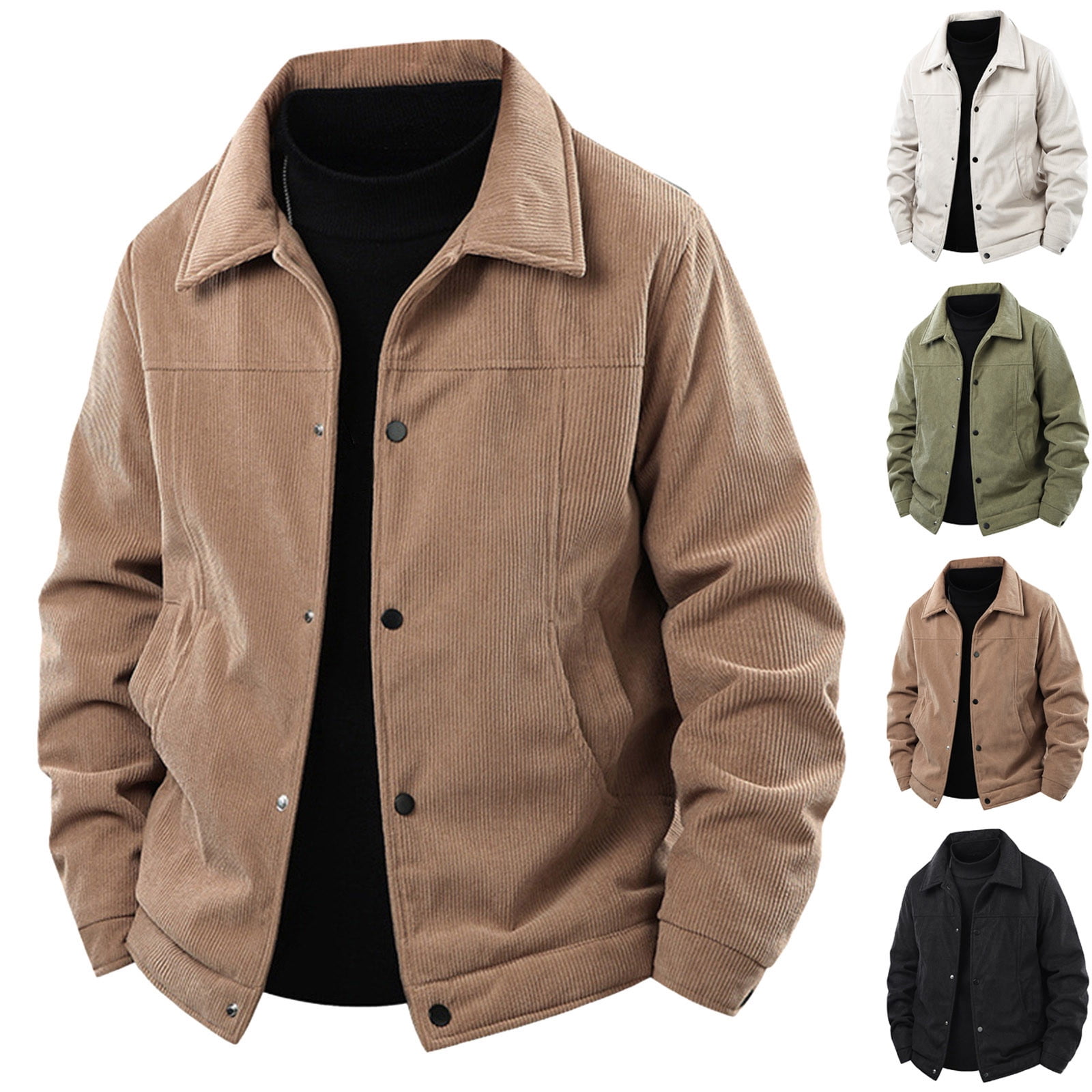 Bixock Men Fall and Winter Fleece Shirt Jackets,Men Casual Jackets,Men ...