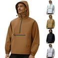 thumbnail image 1 of Bixock Men Fall and Winter Raincoats Jackets,Men Waterproof Outdoor Jackets,Men's Outwear Jackets Solid Color Long Sleeve Hooded Half Zip Waterproof Trekking Jacket, 1 of 5