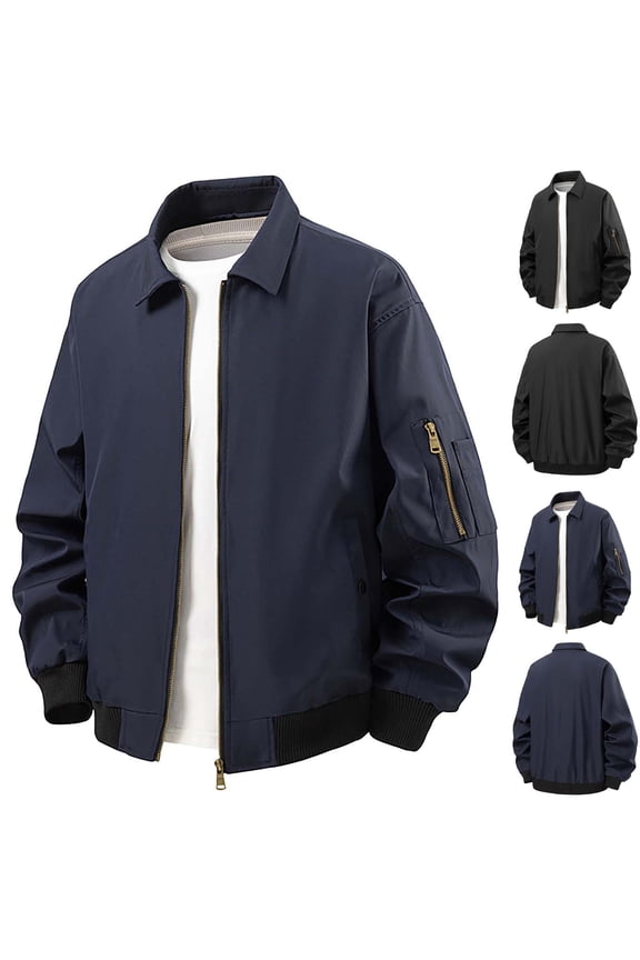 Men Fleece Stand Collar Jackets,-Lined Jacket for Men,Men Solid Color Long Sleeve Zippered Pockets Running Gym Jacket with Inner Pocket Outwear Jackets