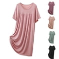 thumbnail image 1 of Bixock Nightgowns for Women Short Sleeve Nightshirt Soft Plus Size Sleepwear Casual Pajamas Dress Loungwear Sleepwear, 1 of 4