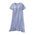 Bixock Nightgowns for Women Sleep Shirts Short Sleeve Nightshirt V Neck ...