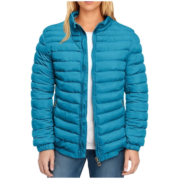 Bixock Packable Puffer Jackets for Women Zip Up Stand Collar Light Down Jacket Casual Coats Warm Windproof with Pockets Fall Winter Outerwear
