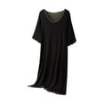 thumbnail image 1 of Bixock Pajamas Dress for Women,Women's Nightgowns Solid Color Crew Neck Short Sleeve Home Short Sleepshirts, 1 of 3