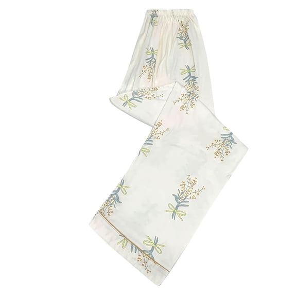 Bixock Pajamas Pants for Women Loungewear Pants Sleep Pant Graphic Print Full Length Wide Leg Elastic Waist Loose Stretch Breathable Casual Indoor Bottom Women Clothings