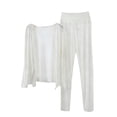 thumbnail image 1 of Bixock Pajamas for Women Set Solid Color Long Sleeve Cardigan Long Pants 2 Piece Loungewear Set Loose Cut for All Season, 1 of 5